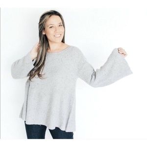 Carly Jean Los Angeles “Piper” Burgundy Bell Sleeved Sweater